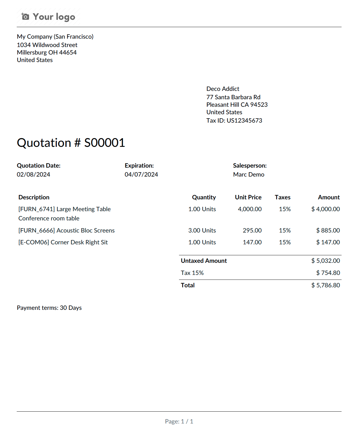 Devis d'un meuble sur mesure avec options et variantes dans Odoo